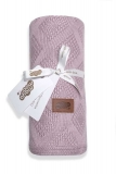 Pletená bambusová deka do kočárku pudrově růžová 80/100