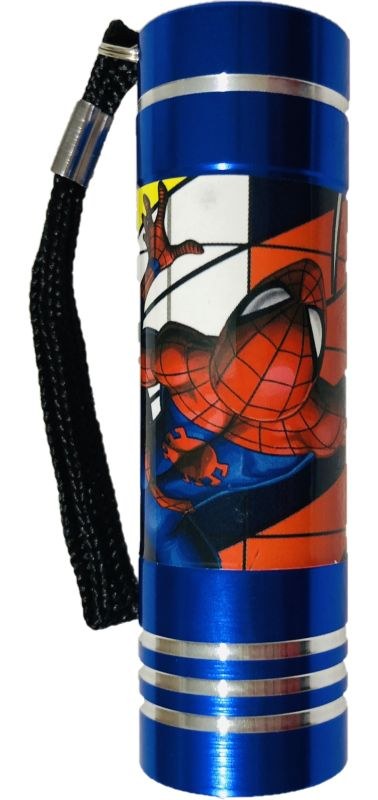 Dětská hliníková LED baterka Spiderman blue