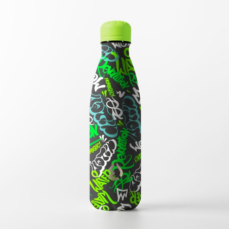 Nerezová Termo láhev na pití Fashion Graffiti zelená 500 ml