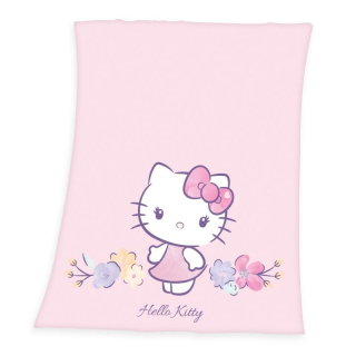 Fleece deka Hello Kitty květy 130/160